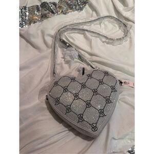 Victorias secret VS the Victoria top zip  rhinestone logo heart diamond crossbod